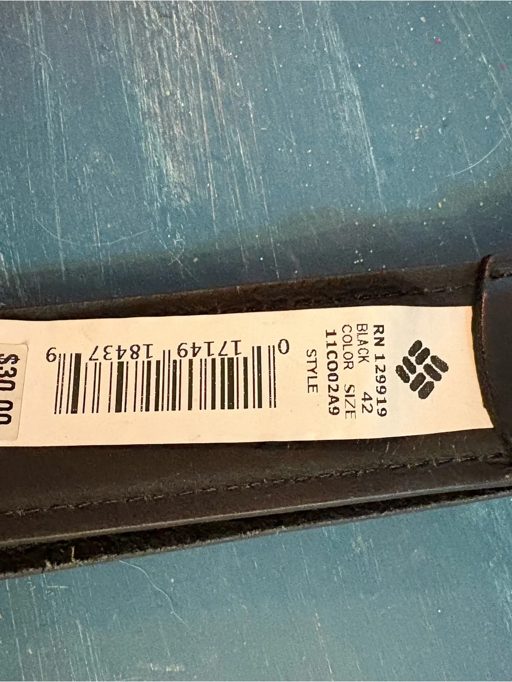 Columbia Sportswear Double Loop Leather Belt Men’s  Size 42